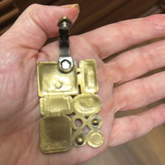 Vintage Premier Designs Antique Brass Mosaic Style Pendant/Enhancer on Chain. - Picture 4 of 7